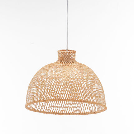 Natural Hand Woven Bamboo Dome Pendant Lamp Hanging Light Rattan Style.