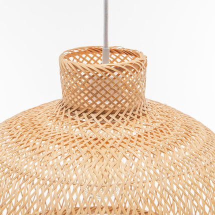 Natural Hand Woven Bamboo Dome Pendant Lamp Hanging Light Rattan Style.