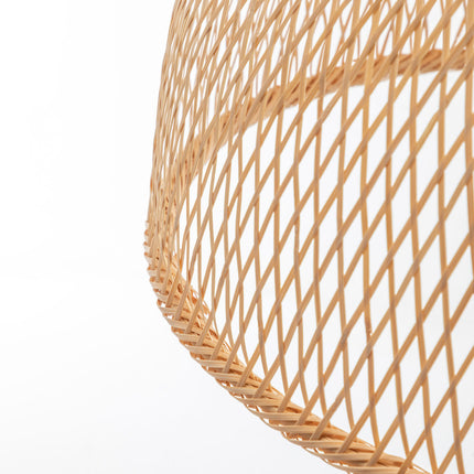 Natural Hand Woven Bamboo Dome Pendant Lamp Hanging Light Rattan Style.
