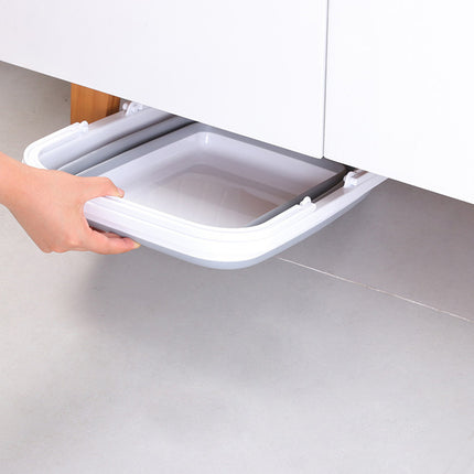 10x 9L Collapsible Laundry Folding Clothes Basket w Handles Bin Bulk- Grey/White.