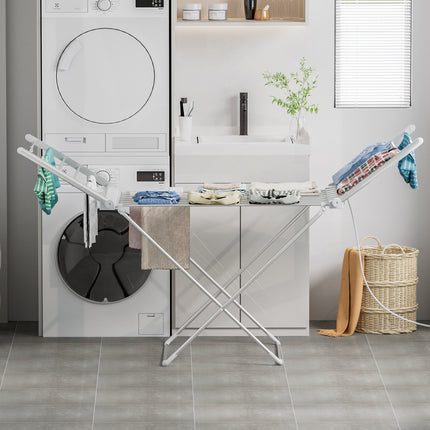 Electric Airer Heated Foldable Clothes Dryer Drying Indoor Folding Rack.