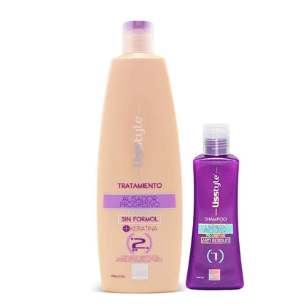 L'mar Lisstyle Alisador Pro-Repair 2-Step Keratin Hair Straightening Treatment Kit.