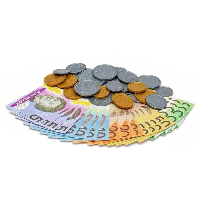44pcs Australian Play Money Coins & Notes Maths Pretend Shopping.