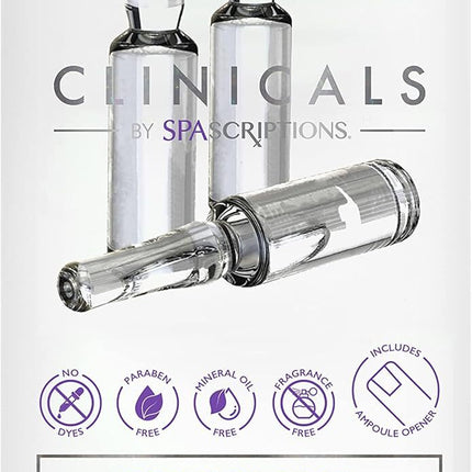 Spascriptions Clinicals Resurfacing Serum Ampoules 7-Pack 2.8ml Each Niacinamide Glycolic Acid PHAs Youthful Glow.