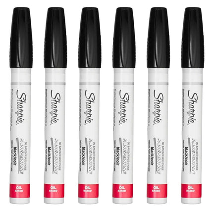 6x Sharpie Oil-Based Paint Marker - Medium Black.