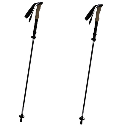 2x Telescopic Adjustable Hiking Pole Folding Walking Stick Adjustable Trekking 105cm - 125cm.