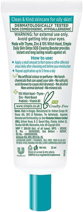 3x Simple 25ml SOS Clearing Booster Long Lasting Shine & Blemish Control.
