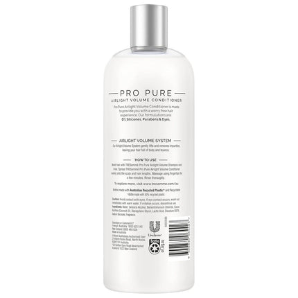 Tresemme Professional Conditioner  Pro Pure Airlight Volume - 675 ml.