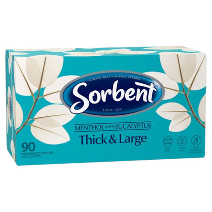 Sorbent Facial Tissues Thick & Large Menthol Fragranced - 90-Pack.