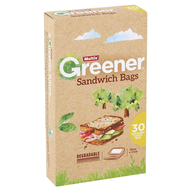 Multix Degradable Sandwich Bags 18cm x 17cm - 1 Pack of 30.