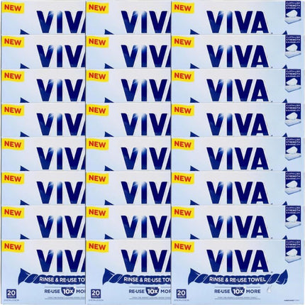 480x Viva Paper Towel Rinse & Re-Use Towel Reusable 20 Sheets x 24 Packs Bulk Box.