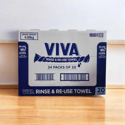 480x Viva Paper Towel Rinse & Re-Use Towel Reusable 20 Sheets x 24 Packs Bulk Box.