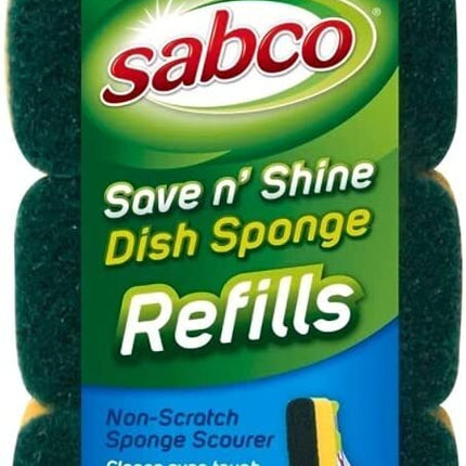 3-Pack Sabco Save N Shine Dish Sponge Scourer Refill.