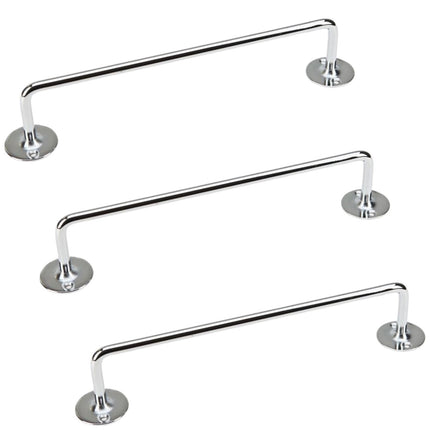 3x 460mm Chrome Tea Towel Rail Stainless Steel Holder Rack.