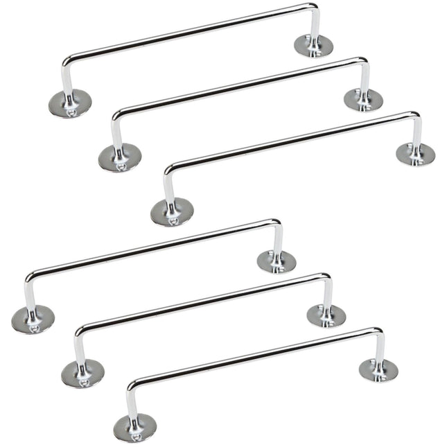 6x 460mm Chrome Tea Towel Rail Stainless Steel Holder Rack.
