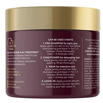 Schwarzkopf Bio-Tech 4-in-1 Colour Treatment Protein Babassu Seed Oil 250ml.