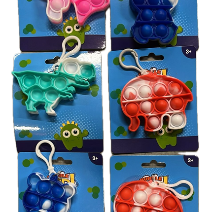 Push Bubble Pop It Fidget Keyring Squeeze Toy Sensory Silicone Stress Reliever.