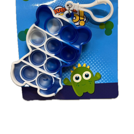 Push Bubble Pop It Fidget Keyring Squeeze Toy Sensory Silicone Stress Reliever.