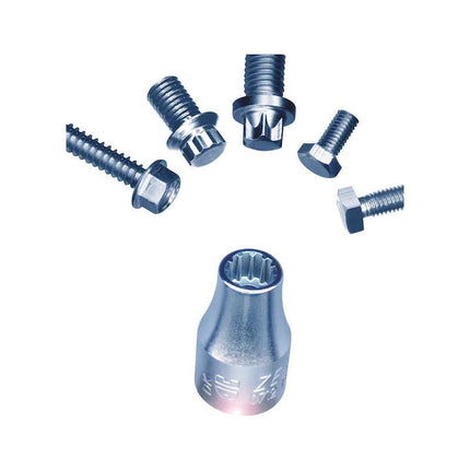 23pcs 1/4" Socket Wrench Assortment Set Ratchet in Metal Box.