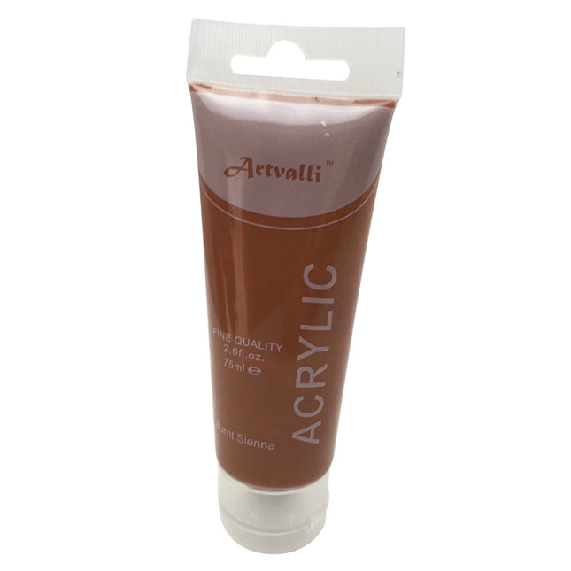 ARTISTS ACRYLIC PAINT Craft 75ml Tube Non Toxic Paints Water Based - Burnt Sienna.