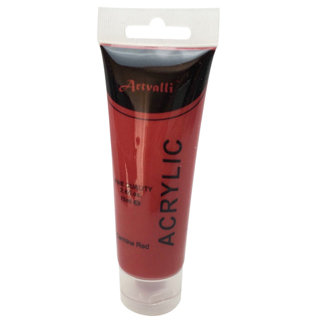 ARTISTS ACRYLIC PAINT Craft 75ml Tube Non Toxic Paints Water Based - Carmine Red.