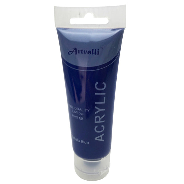 ARTISTS ACRYLIC PAINT Craft 75ml Tube Non Toxic Paints Water Based - Phthalo Blue.