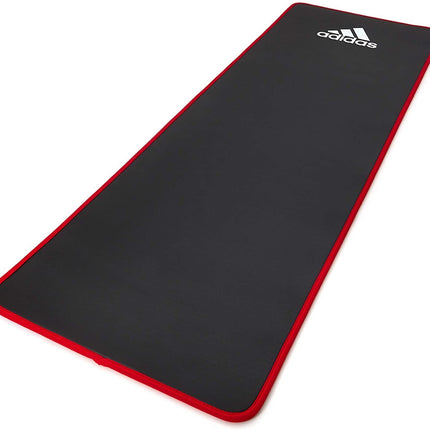 Adidas Training 10mm Exercise Floor Mat Gym Thick Yoga Fitness Judo Pilates - Black/Red.