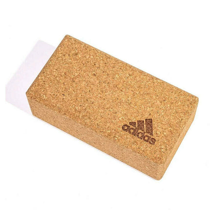 Adidas Yoga Cork Block Home Gym Fitness Exercise Pilates Tool Brick - Brown.