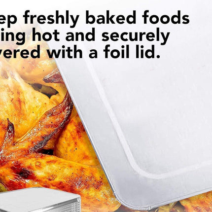 160x Aluminium Disposable Foil Food Container Trays Pans w/ Lids Covers Bulk 32cm*26cm*6.3cm.