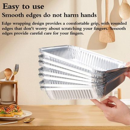 48x Deep Foil Aluminium Disposable Food Container Trays Pans Baking Roast Bulk 33x27x11cm.