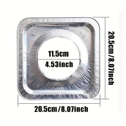 480x Aluminium Disposable Foil Stove Burner Covers Bulk - Square.