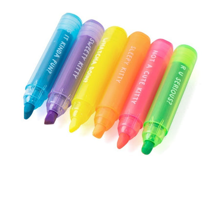 6pcs So Many Cats Cute Scented Mini Highlighter Pens.