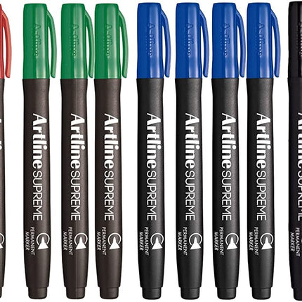 Artline Supreme Permanent Markers - Assorted Colours 15 pack.