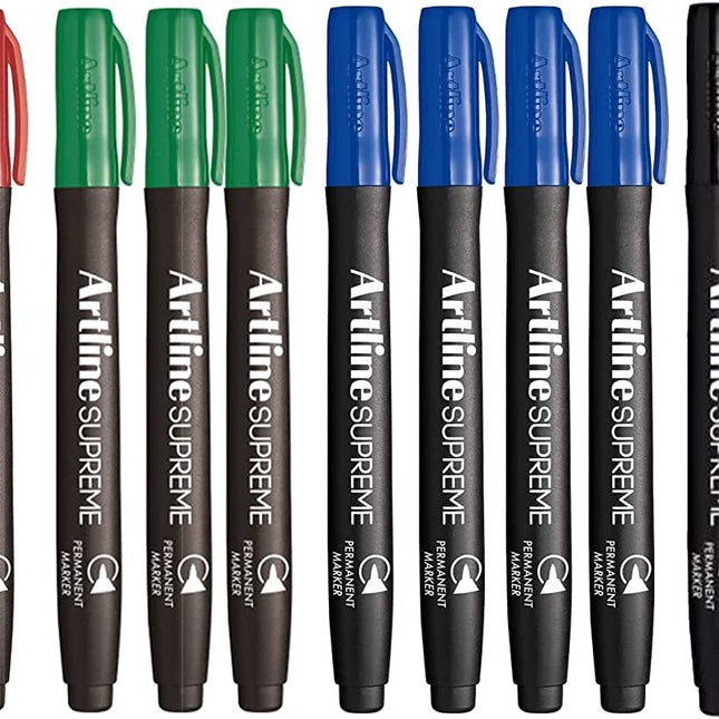 Artline Supreme Permanent Markers - Assorted Colours 15 pack.
