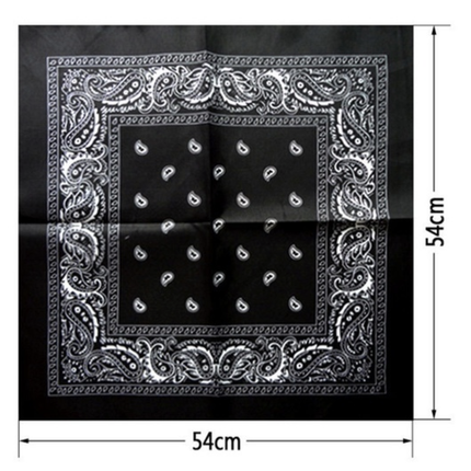 BANDANA Paisley 100% COTTON Head Wrap Durag Bandanna Summer Biker Scarf Mask - Black.