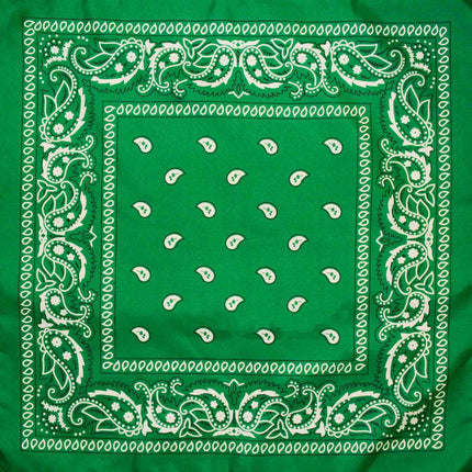 BANDANA Paisley 100% COTTON Head Wrap Durag Bandanna Summer Biker Scarf Mask - Dark Green.