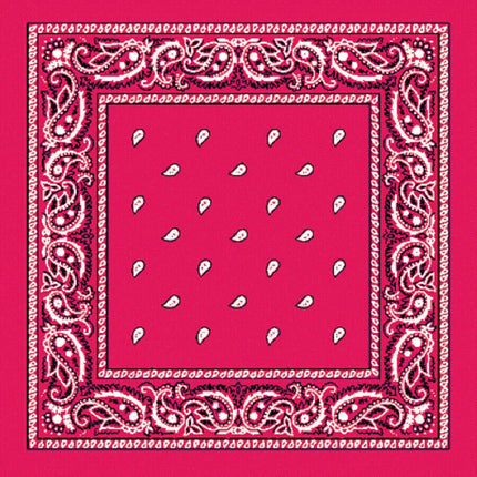 BANDANA Paisley 100% COTTON Head Wrap Durag Bandanna Summer Biker Scarf Mask - Hot Pink.