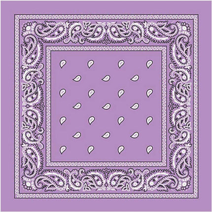 BANDANA Paisley 100% COTTON Head Wrap Durag Bandanna Summer Biker Scarf Mask - Lilac.