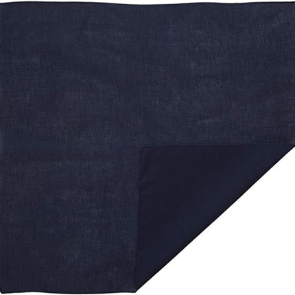 BANDANA Paisley 100% COTTON Head Wrap Durag Bandanna Summer Biker Scarf Mask - Navy Blue (Plain).
