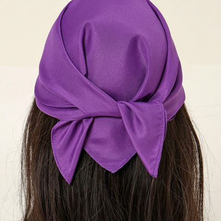 Plain Bandana 100% COTTON Head Wrap Durag Bandanna Summer Biker Scarf Mask - Purple.
