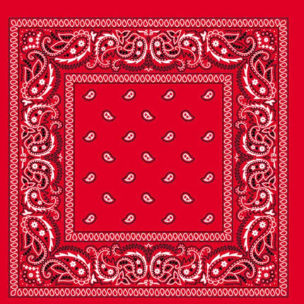 BANDANA Paisley 100% COTTON Head Wrap Durag Bandanna Summer Biker Scarf Mask - Red.