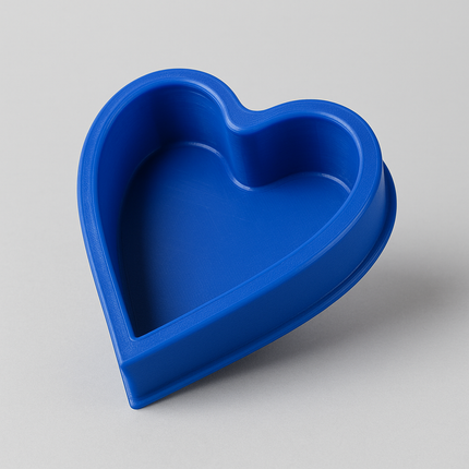 Heart-Shaped Silicone Baking Mould – Blue.