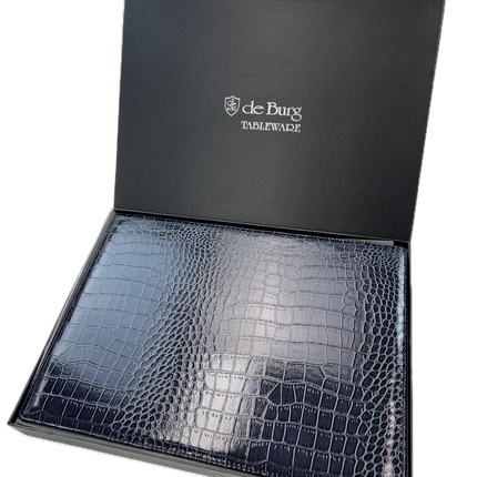 de Burg 4 Piece Table Place Mat Set Placemat with Croc Pattern - Blue.