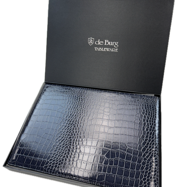 de Burg 4 Piece Table Place Mat Set Placemat with Croc Pattern - Blue.