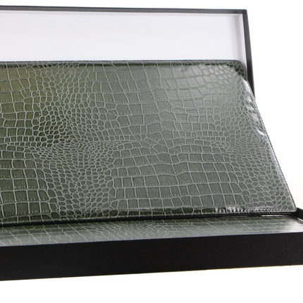 de Burg 4 Piece Table Place Mat Set Placemat with Croc Pattern - Green.