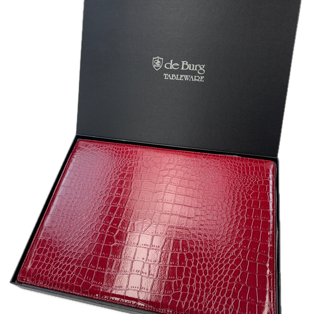 de Burg 4 Piece Table Place Mat Set Placemat with Croc Pattern - Red.