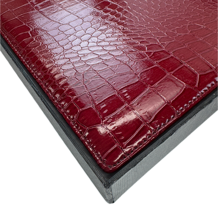 de Burg 4 Piece Table Place Mat Set Placemat with Croc Pattern - Red.