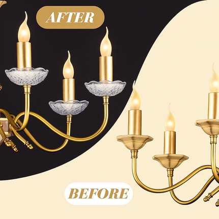 120mm Crystal Chandelier Bobeche Lamp Chandelier Part w/ Gold Pins (30mm Hole).