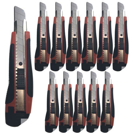 12x BOX CUTTERS Knife Retractable Blade Snap Off Razor 18mm Durable Opener BULK.