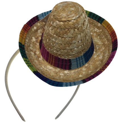 12x MINI SOMBRERO HATS on Headband Mexican Spanish Fiesta Party Costume BULK.